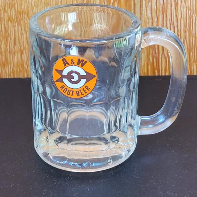 Vintage A&W Root Beer Mug Glass Bullseye Arrow Logo AW Original Authentic