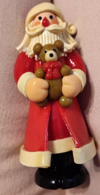 Santa With Teddy Bear Sugar Works Possible Dreams Folkraft Creation  1994