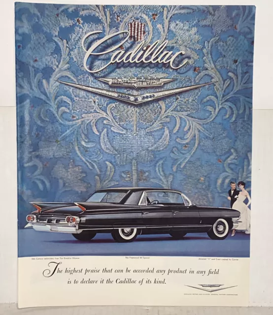 Vintage 1961 Blue Cadillac The Fleetwood 60 Special Magazine Print Advertisement