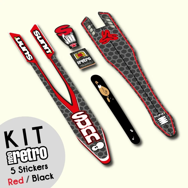 Kit De 7 Stickers SUNN VTT Vintage Style Néo-rétro - Lot Numéro 3, Couleur Bleu, Neuf