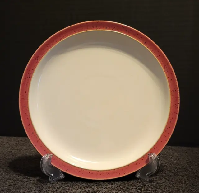 Denby Langley Harlequin Lite 8 1/2”Red/White Salad Plate *Discontinued NWT*