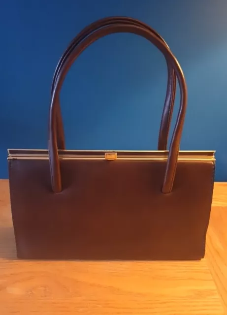 VINTAGE FREEDEX BROWN Leather Handbag Made In Ireland 21.25
