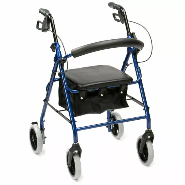 Ultra lightweight rollator mobility walker 4 wheeled walking aid frame with seat 2