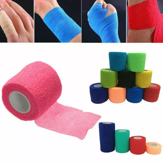 Sport Self Adhesive Elastic Bandage Wrap Tape Care First Aid Medical Gauze Tape`