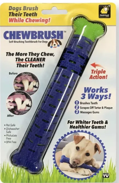 ChewBrush Large As Seen On TV For Dog Blue Self Brushing Toothbrush