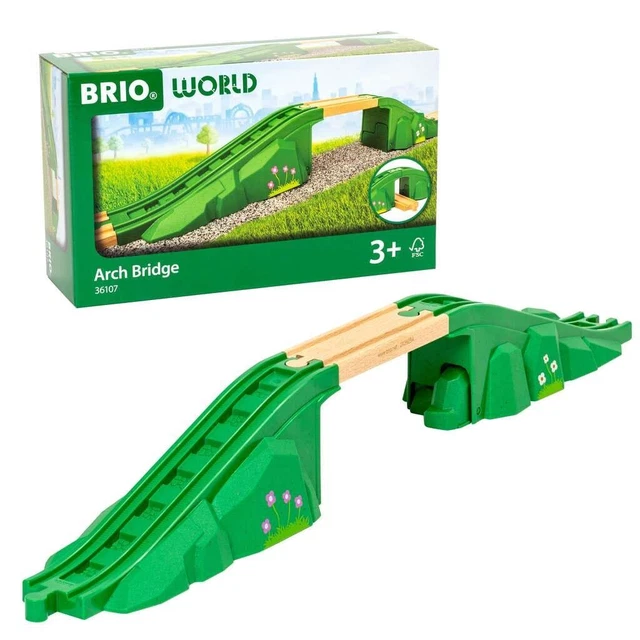 Pont Modulaire BRIO World 36107 - Accessoire Train Bois Enfants 3 Ans Et Plus - Extension Rails