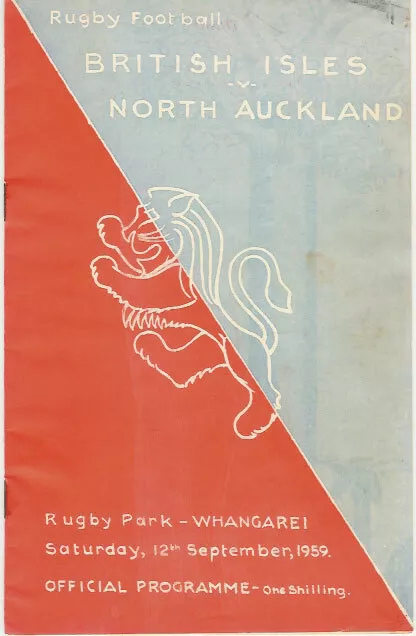 British Lions v North Auckland 12 Sep 1959 RUGBY PROGRAMME