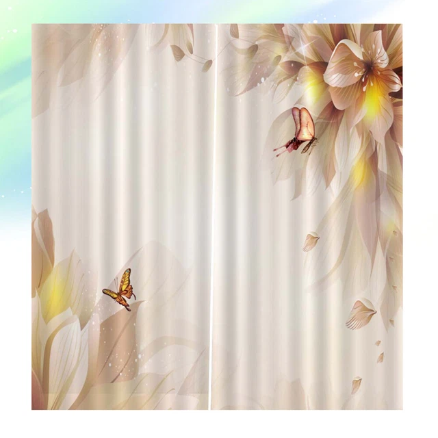 SIMPVALE 1 Pièce Rideau Shade Papillon Broderie Panneaux Tulle Couverture de Fenêtre pour Chambre à Coucher, étude, Calle de Bains, Cuisine, 40x90cm