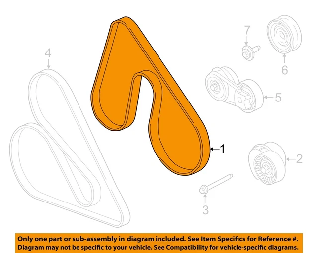 FORD OEM 1214 MustangSerpentine Drive Fan Belt BL3Z8620D 14.67