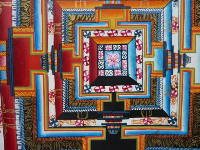 Kalachakra Mandala Thangka Hand Painted Nepalese Master Level Wall Art 3