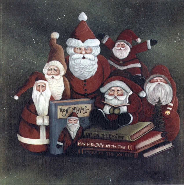 Libros de Navidad Art Deco Santa Group 1 pieza 6"" X 6"" Calcomanía de cerámica tobogán acuático buey