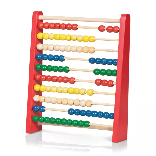 Childrens 27cm Wooden Bead Abacus Counting Frame Educational Maths Toy 19518