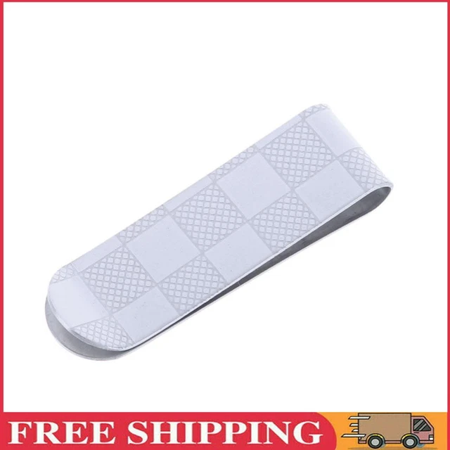 Stainless Steel Credit Money Clip Durable Plaid Purse Card Clip for Men Business
