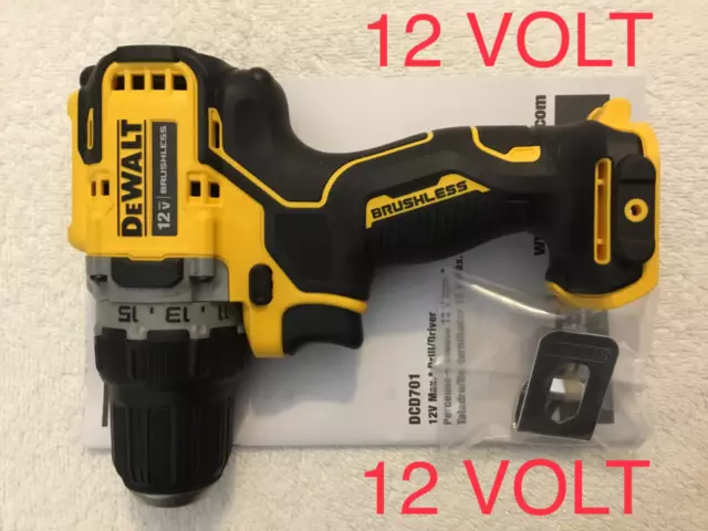 New Dewalt Xtreme DCD701B 12V Max 3/8” Brushless 2 Speed Drill Driver Li-Ion