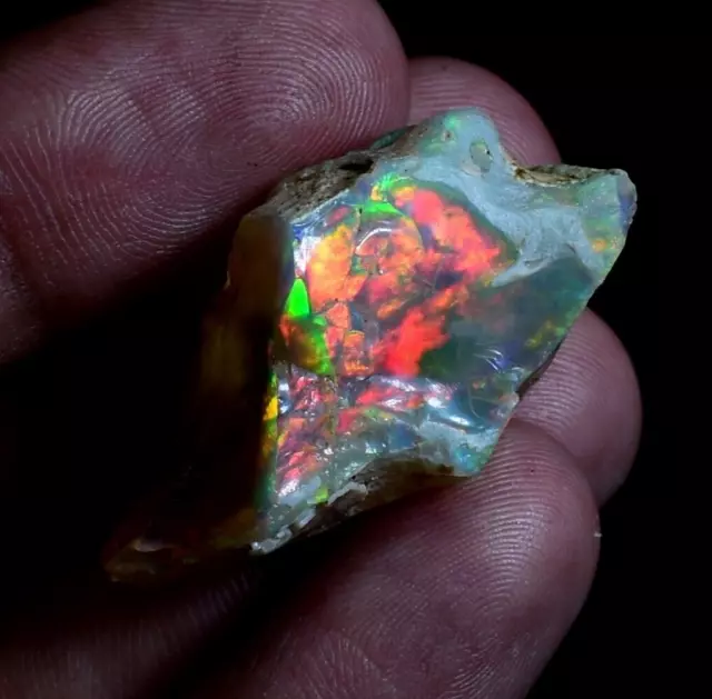 100% Natural Ethiopian Opal Raw, Multi Red Fire Big Opal Rough 49.55 Cts OOP-344