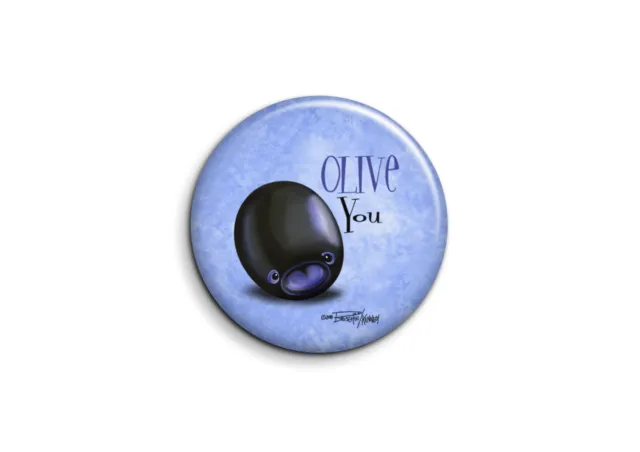 Badge Epingle 38mm Button Pin - Peace and Love Olive you