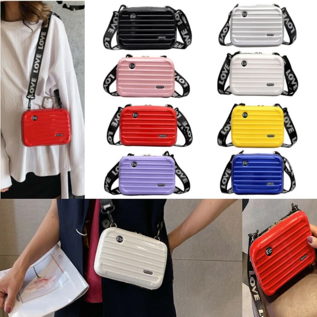 Women Ladies Handbag Hard Shell Cosmetic Bag kids Mini Box Suitcase Crossbody by