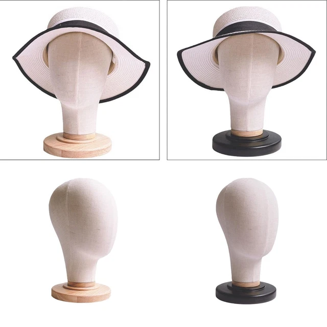 Tête De Mannequin En Rotin - Présentoir à Chapeaux Et Bandeaux - Hauteur 30 Cm