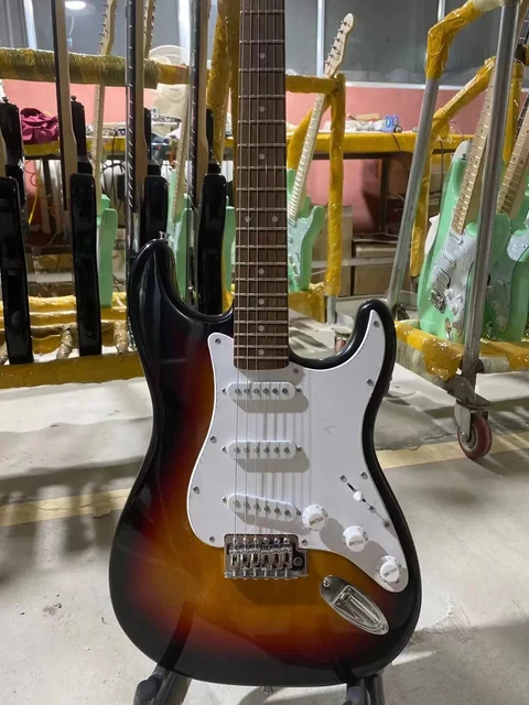 ST Electric Guitar Vintage Sunburst Color Rosewood Fingerboard White Pickguard