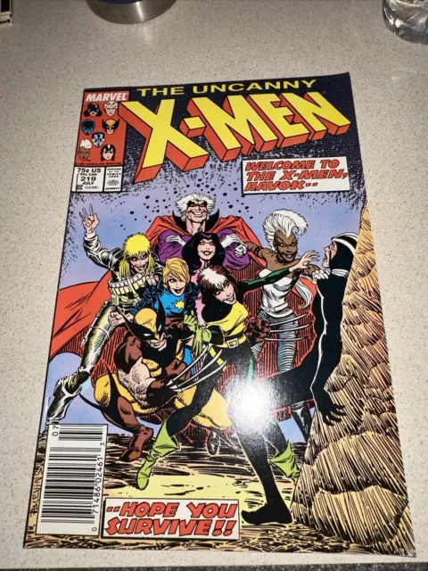 UNCANNY X-MEN #219 July 1987 Marvel Comics Newsstand Variant - Key Havok Joins