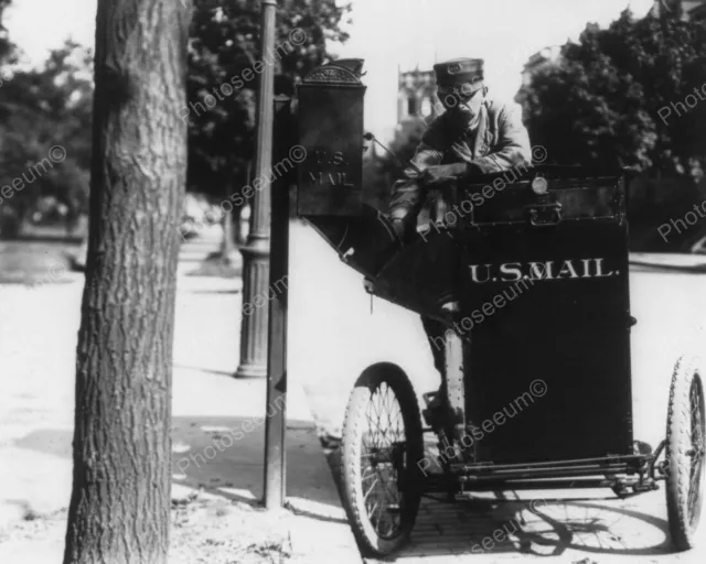 Motorcycle Postman 1912   8" - 10" B&W Photo Reprint