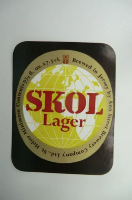 Mint Skol Lager Bottled St Ann Street Brewery Jersey Beer Bottle Label