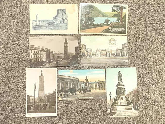 Job Lot Of 7 Ireland & Northern Ireland Real & Printed Postcards Dublin, Belfast