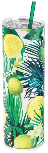 Hydragear Stainless Steel Skinny Tumbler, 30 Oz, Lemon, 12/6 Hrs Cold/Hot