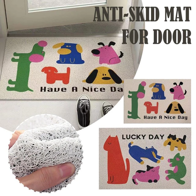 Alfombrilla de puerta divertida para perros entrada antideslizante interior para alfombra delantera/ puerta P7E0
