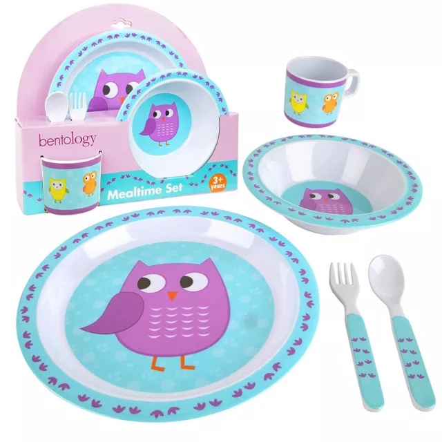 5 Pc Mealtime Baby Feeding Set for Kids and Toddlers- Owl Design