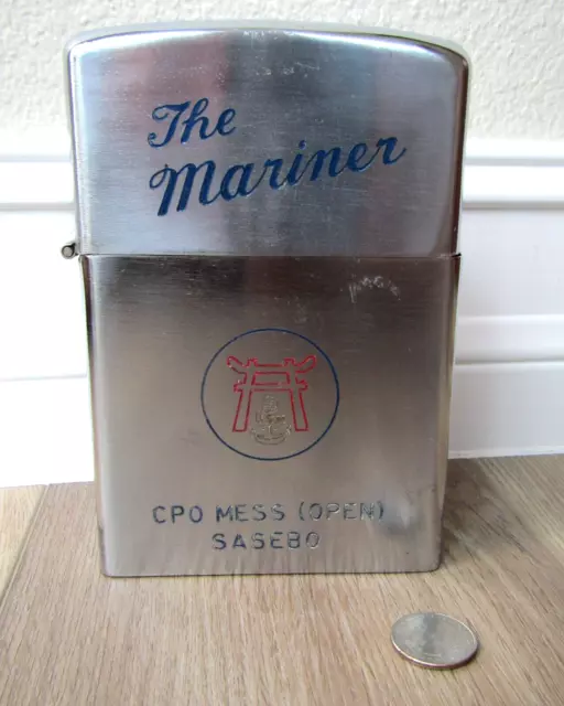 The Mariner Large Lighter Us Navy Cpo Mess Open Sasebo Atc Japan Chrome 2