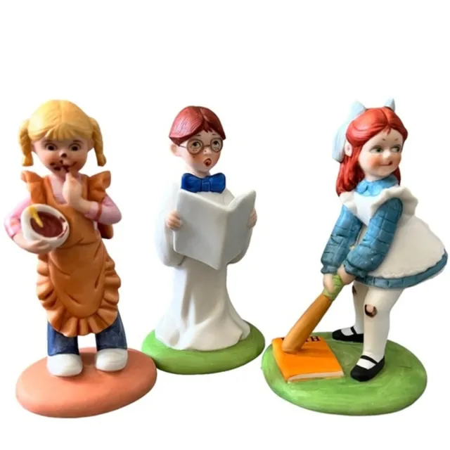 Vintage Porcelain Figurines Baking Baseball Choir Set of 3