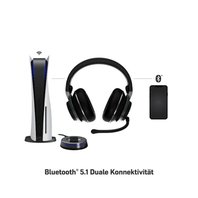 Casque Bluetooth sans fil avec micro, pour Ps4 Ps5 Nintendo Switch  Transmetteur Gamer Casques Pc Gaming Casque avec Adaptateur Auxiliaire