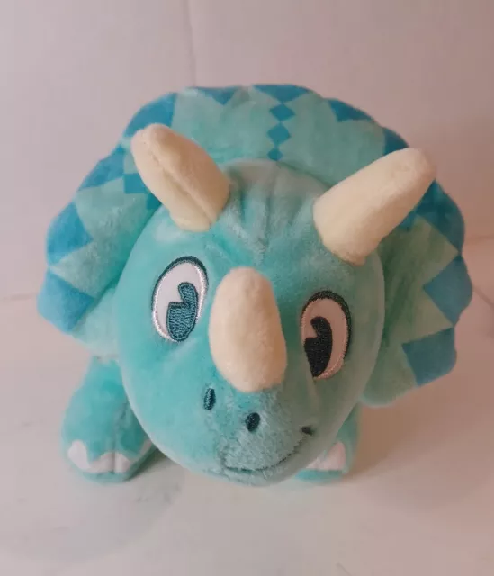 Disney World Animal Kingdom Dinoland Triceratops Blue Dinosaur Plush Toy 10”