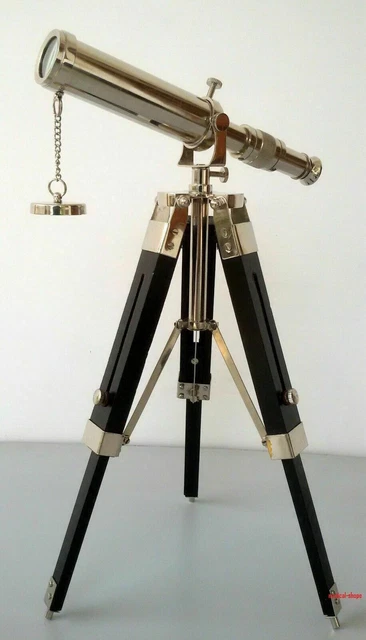Telescopio náutico de 9 pulgadas Spyglass Antique Table Top Brass Telescope... 3