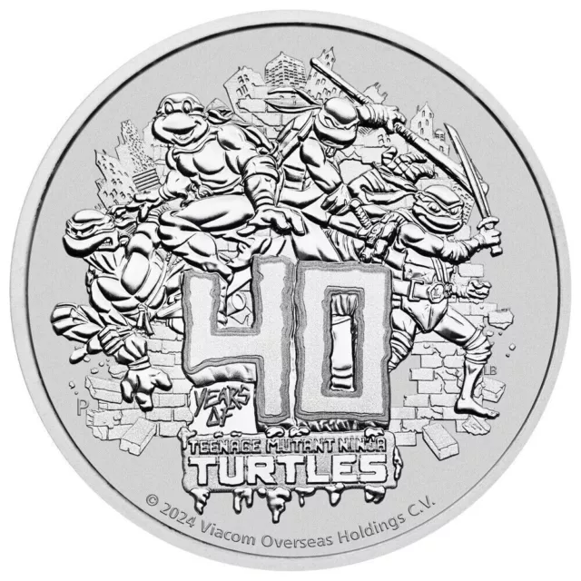 Tuvalu 1 Dollar 2024 Teenage Mutant Ninja Turtles 9999 Silber * ST *