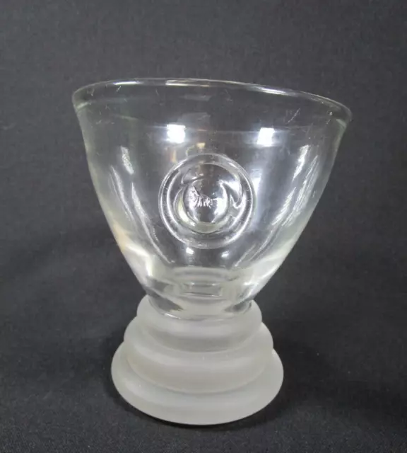 Lovely Vintage Art Glass Goblet Vase Clear Glass With Frosted Glass Base