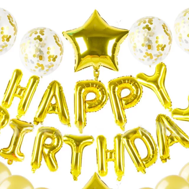 Happy Birthday Ballon Party Décoration avec Gonflement Foil Bunting Set 2