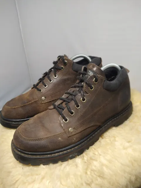 SKECHERS MENS SEGMENTD-RILAR Oxford Leather Work Shoes Size 8- Brown ...