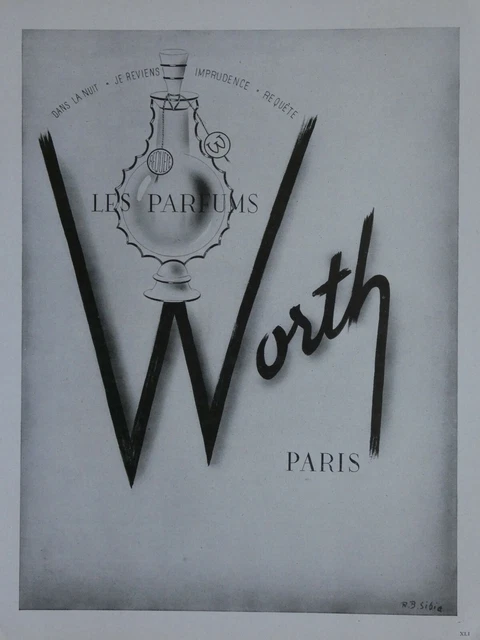 Publicité De Presse 1949 Les Parfums Worth Dans La Nuit Je Reviens Imprudence