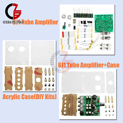 AC12V 2 CH 6J1 Valve Pre-amp Tube Board Headphone Amplifier/Acrylic Case DIY Kit