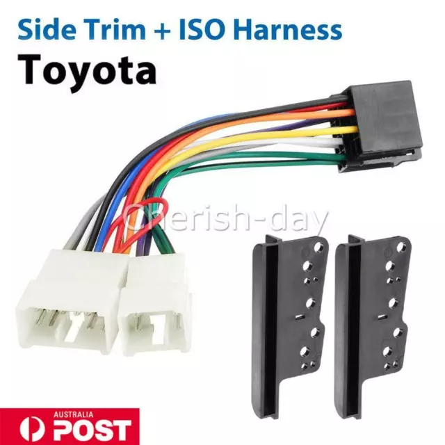 For Toyota Car Stereo Double Din Dash Facia Fascia Kit + ISO Wiring Harness OZ