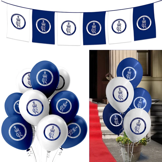 King Charles Coronación Cipher Guirnalda Fiesta Decoración Bandera Globos