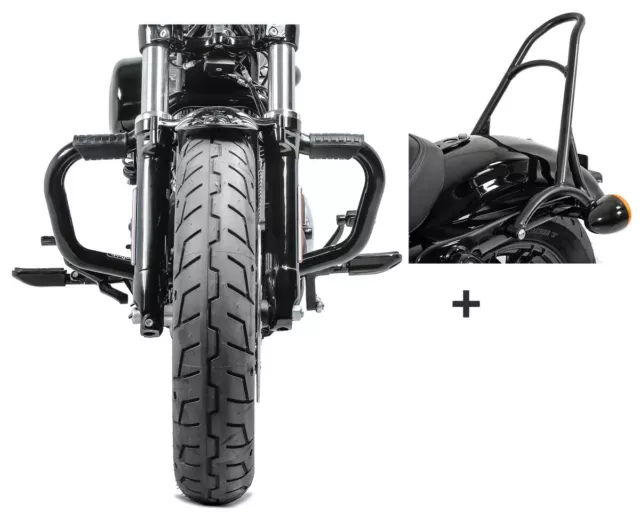 Defensa + Sissybar CR1 para Harley Sportster 883 Low 04-10