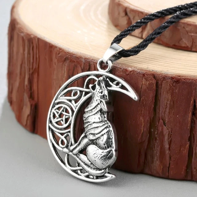 WOLF VIKING NORSE Fenrir Lone Wolf Pentagram Spirit Animal Necklace wolf-viking-norse-fenrir-lone-wolf-pentagram-spirit-animal-necklace