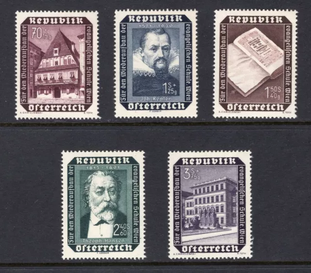AUSTRIA 1953 Semi-Postal Set B281-B285 Unmounted Mint - MNH