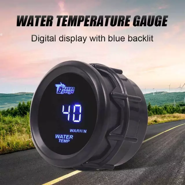 2" 52mm Universal Car Water Temp Gauge Blue Digital LED Temperature Auto Meter 3