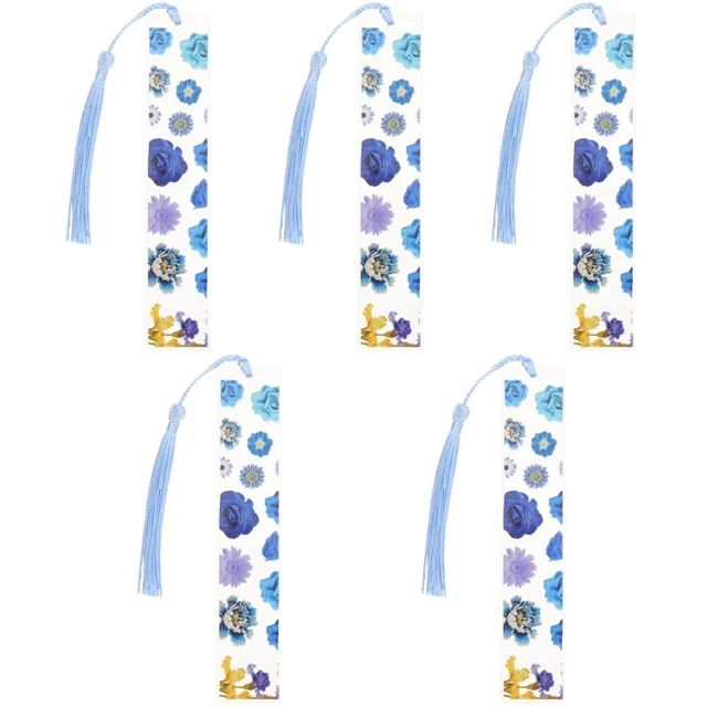 5 piezas marcadores decorativos de flores secas epoxi marcador lateral exquisito Qu
