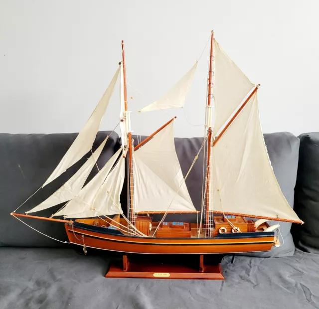 WOODEN SAILING SHIP MODEL 35"x30"