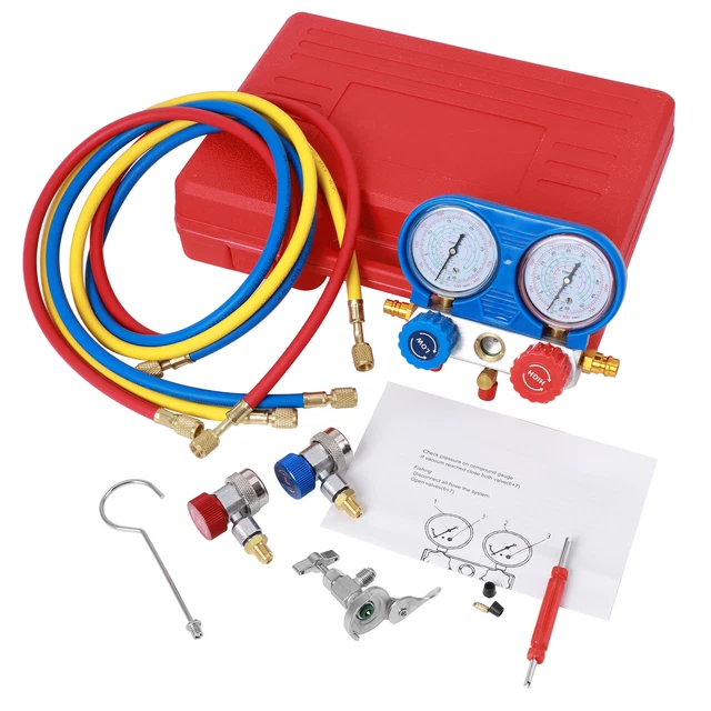 NEW CAR AIR Conditioning Recharge Measuring Hose Gauge Charging Service